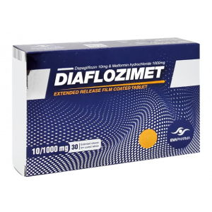 DIAFLOZIMET 10 / 1000 MG ( DAPAGLIFLOZIN / METFORMIN ) 30 EXTENDED-RELEASE FILM-COATED TABLETS
